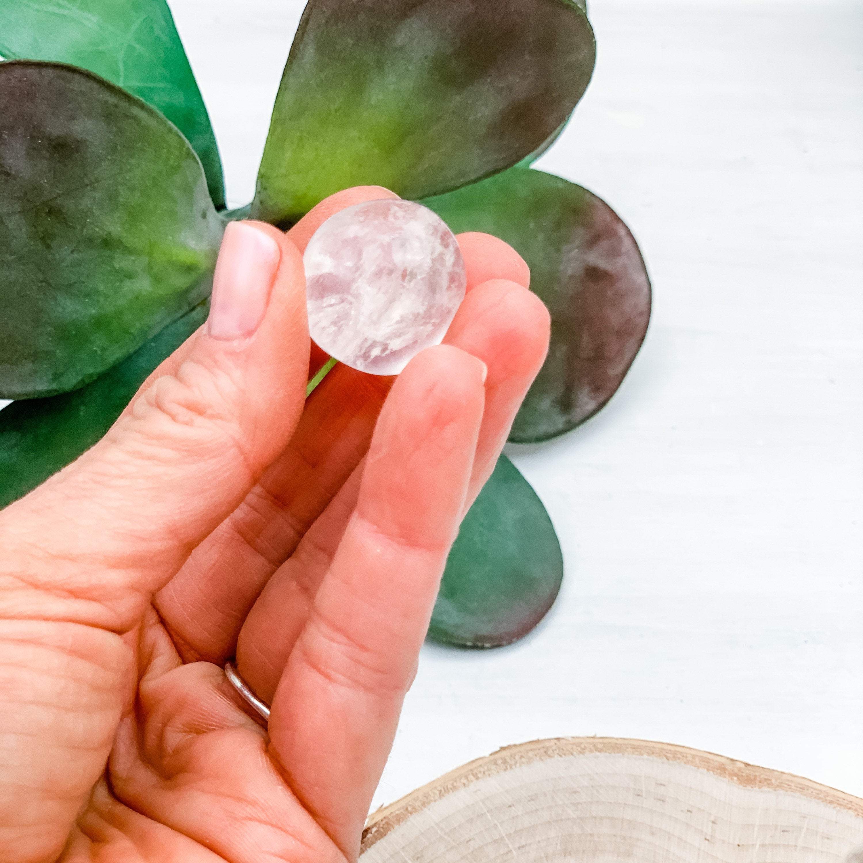 Clear Quartz Crystal, Tumbled, Polished Stone (1”) - Interiors in Balance