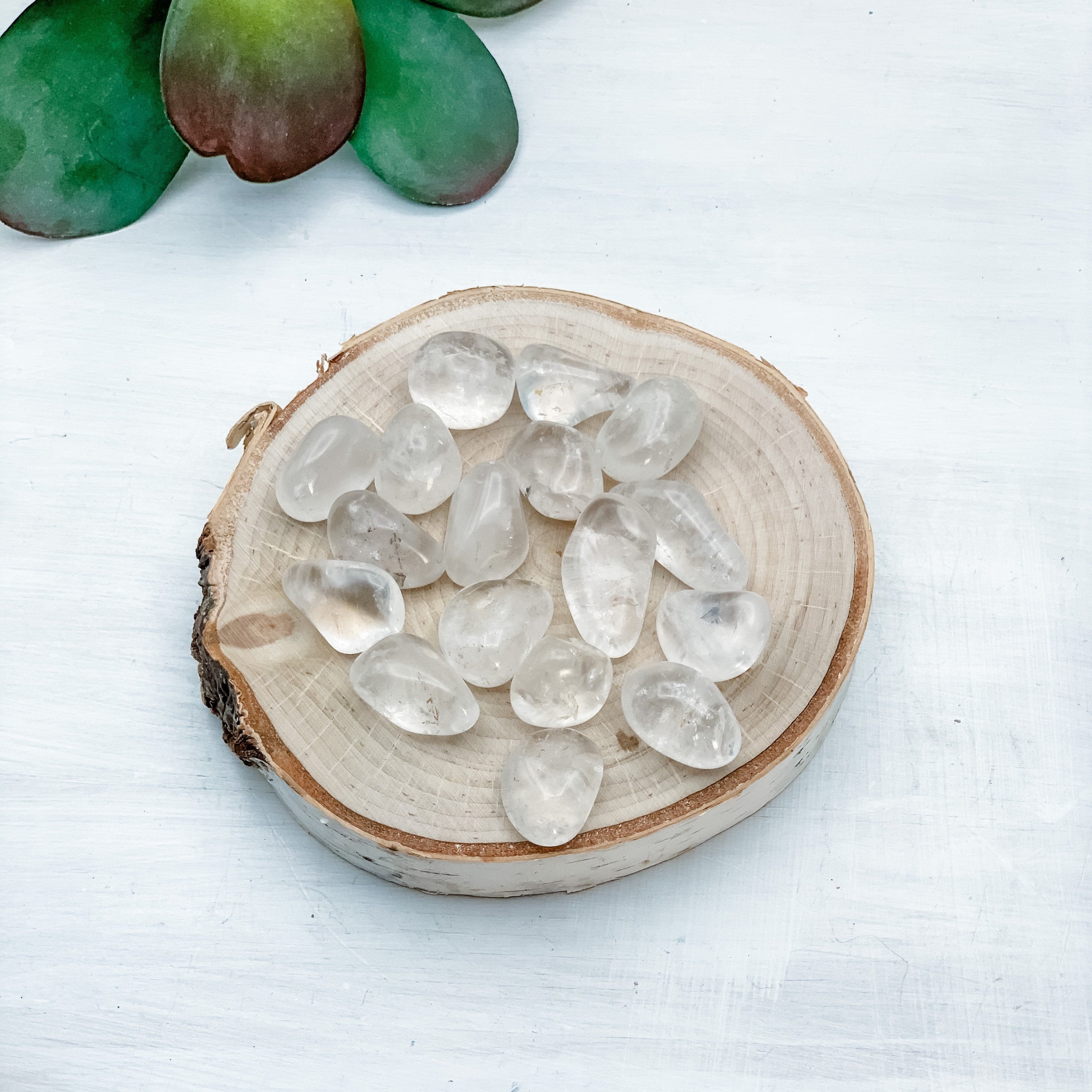 Clear Quartz Crystal, Tumbled, Polished Stone (1”) - Interiors in Balance