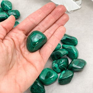 Malachite African Polished Tumbled Stone (1 Per Order) - Interiors in Balance