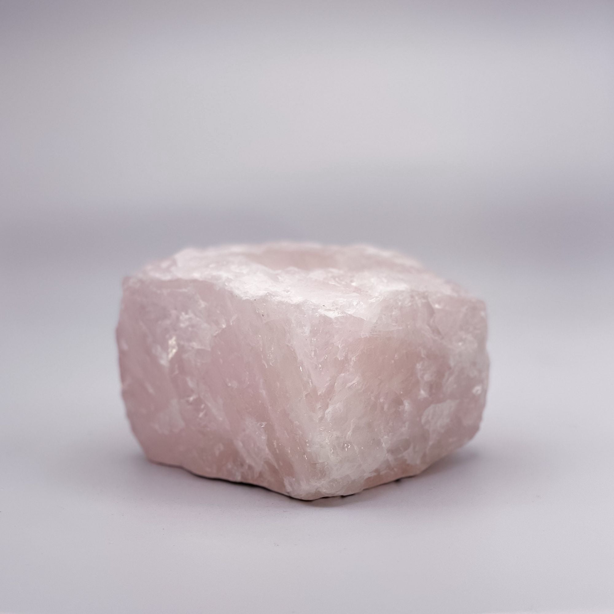 Raw Rose Quartz Candle/Succulent Holder