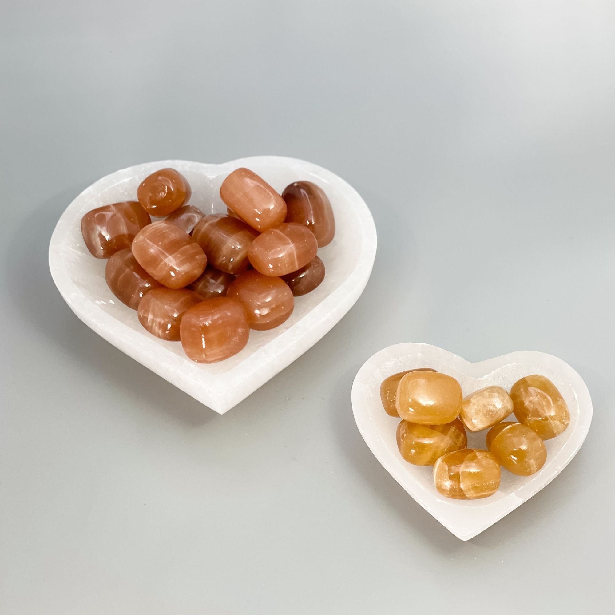 Heart Shaped Selenite Bowl 4" & 6"