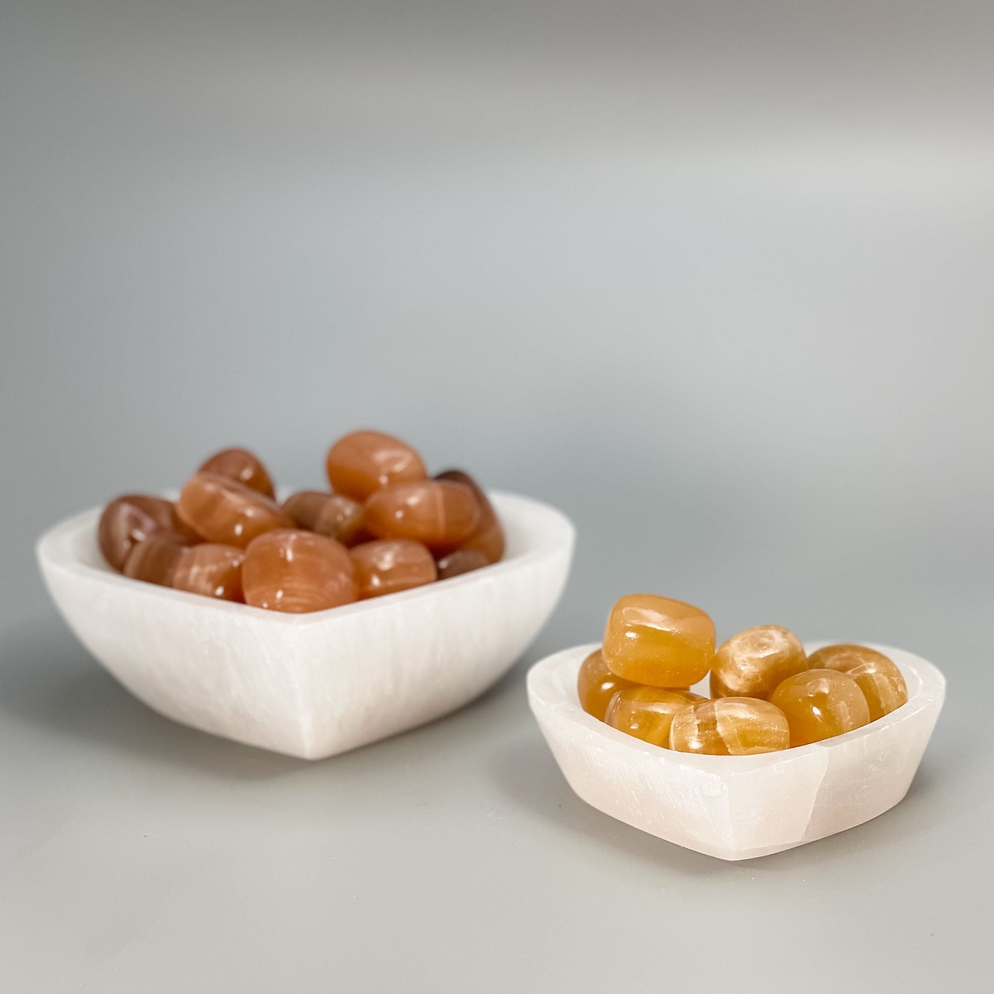 Heart Shaped Selenite Bowl 4" & 6"