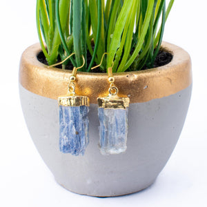 Blue Kyanite Crystal Earrings