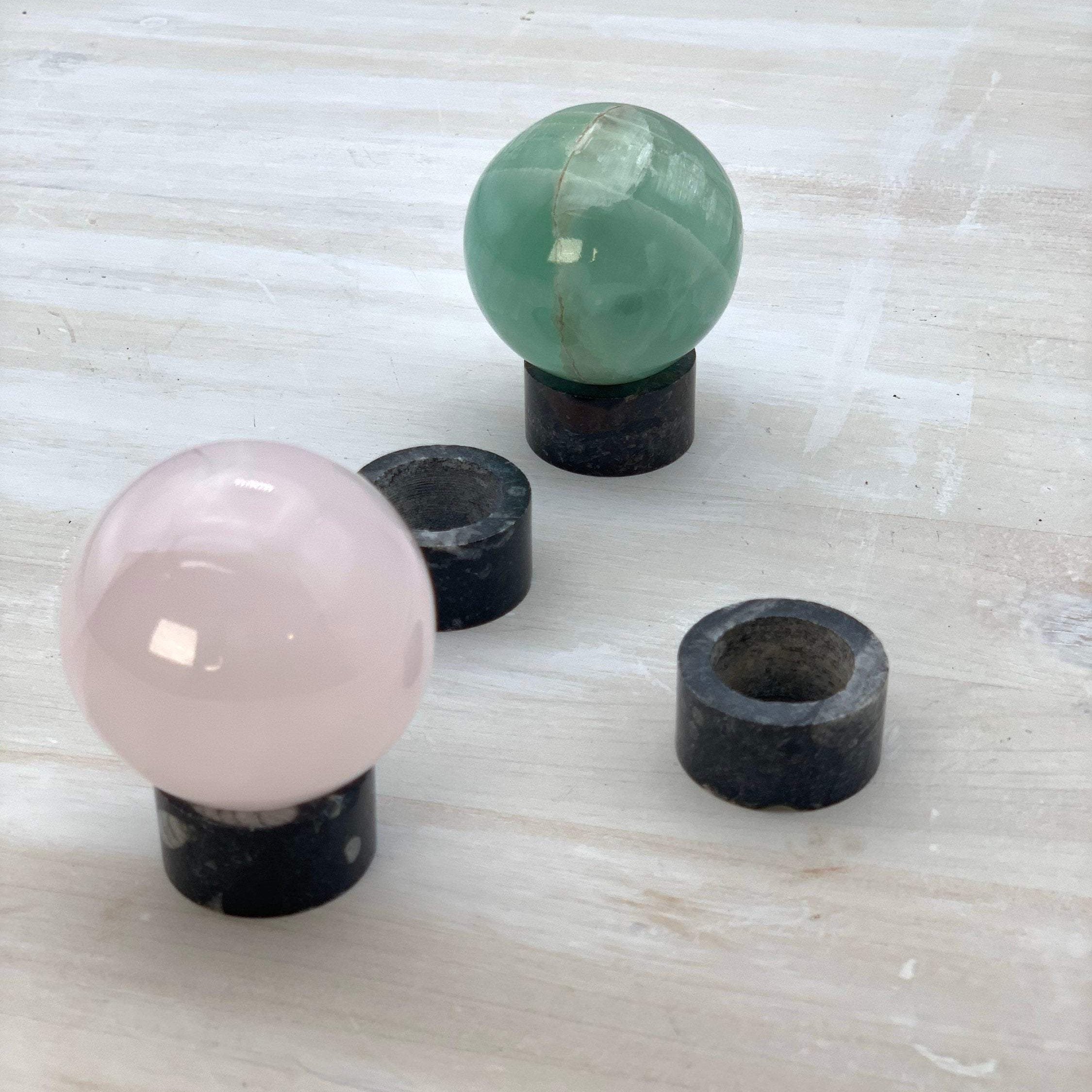 Stone Sphere Stand. Natural Stone Base. - Interiors in Balance