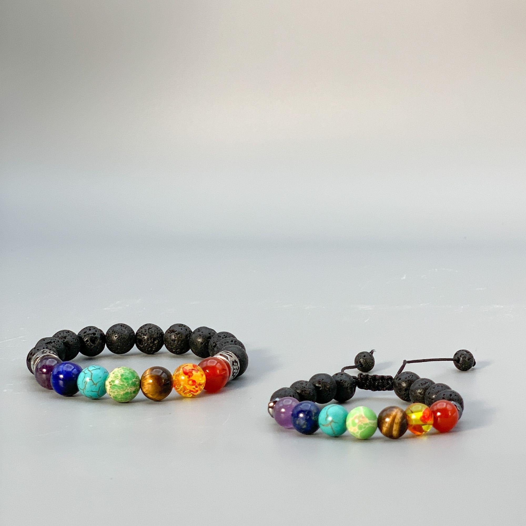 Set of Chakra Crystal Bracelets for Adult and Child