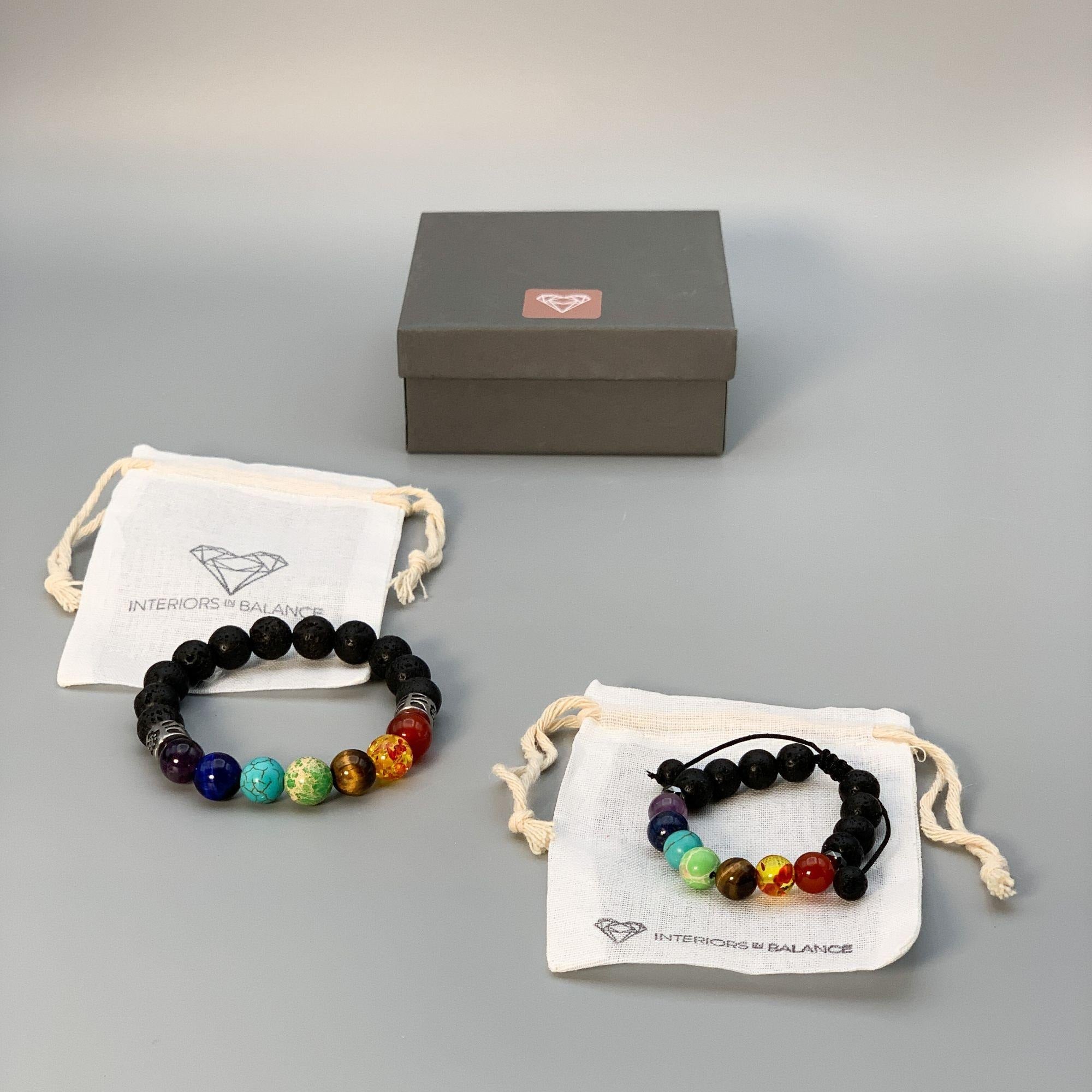 Set of Chakra Crystal Bracelets for Adult and Child